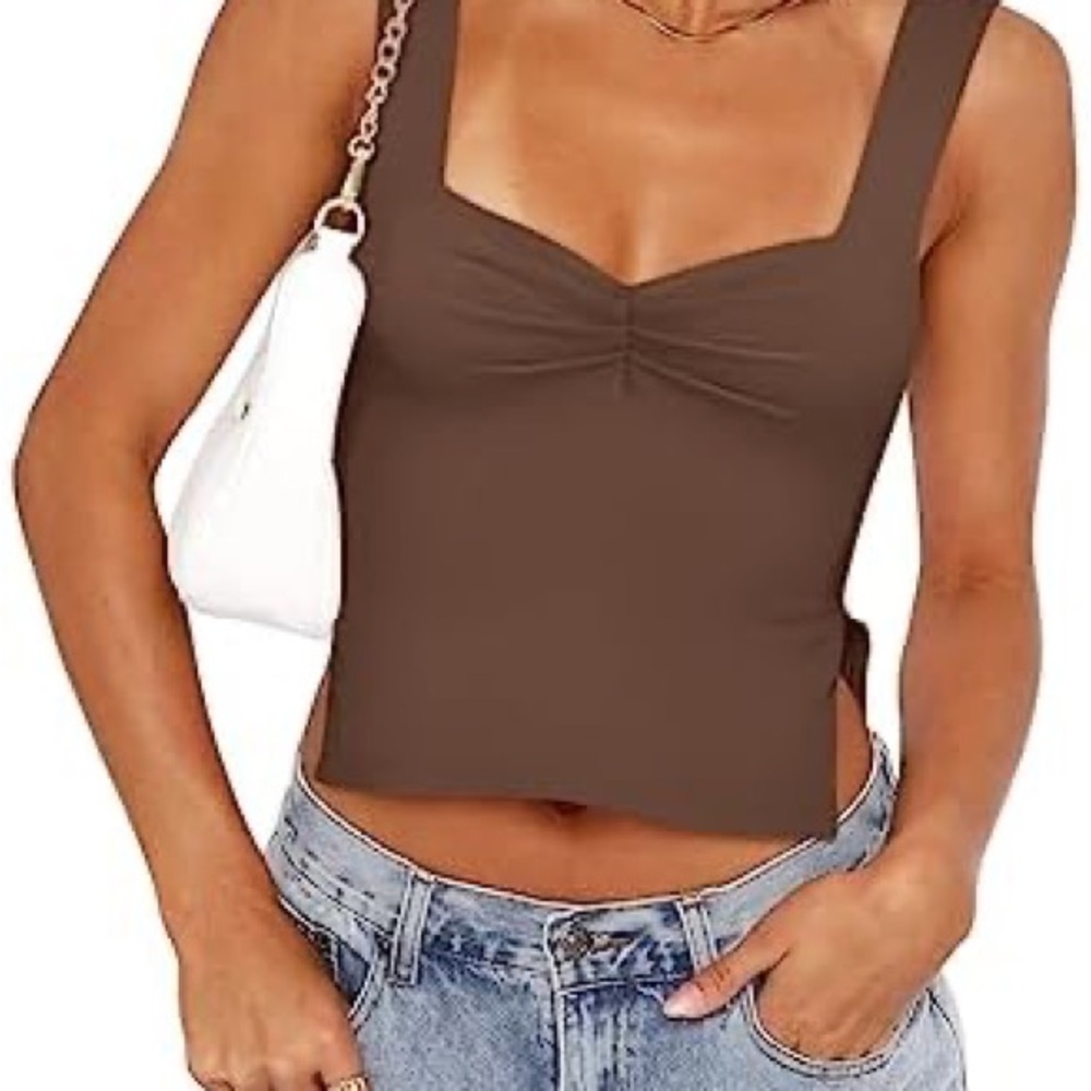 REORIA Brown Sleeveless Women's Top MEDIUM USED